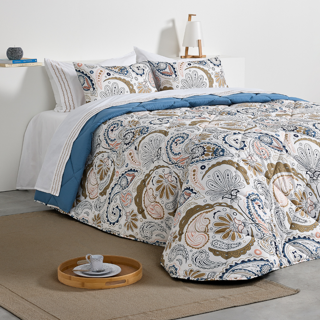 Edredão Quilt Dupla Face Paisley