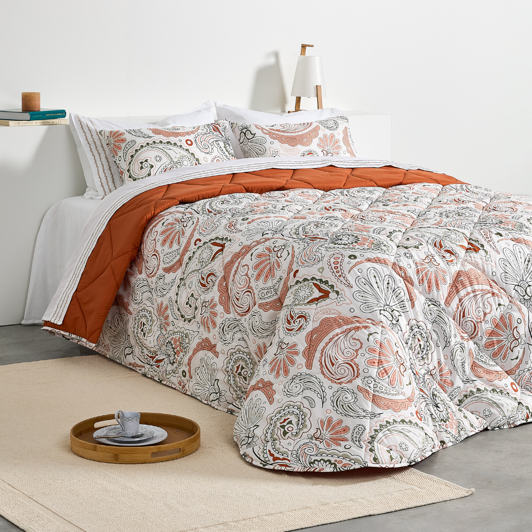 Edredão Quilt Dupla Face Paisley