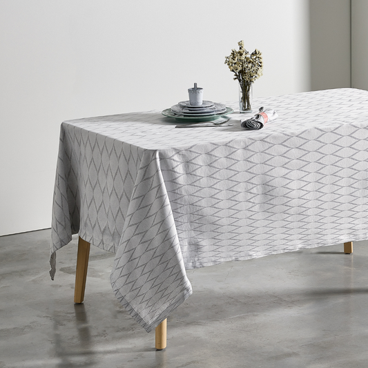 Toalha de Mesa Jacquard ANTI-NÓDOAS Tempo Beje 160x350