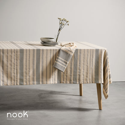 Mantel de algodón jacquard VIto gris
